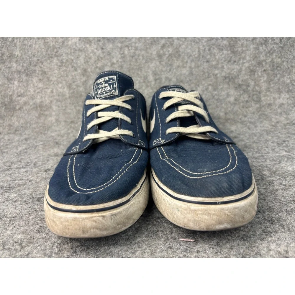 Nike SB Stefan Janoski Mens 11.5 Navy Blue Canvas Skate Shoes 615957-411